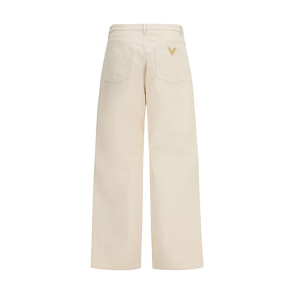 Valentino Beige Katoenen Jeans Denim