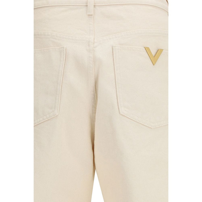 Valentino Beige Katoenen Jeans Denim