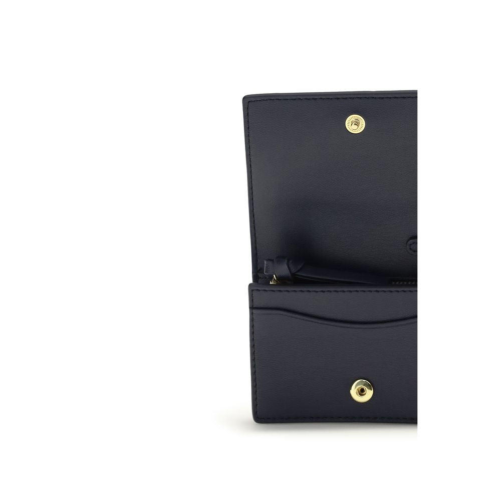 Ganni Black Recycled Leather Wallet with Bear Print