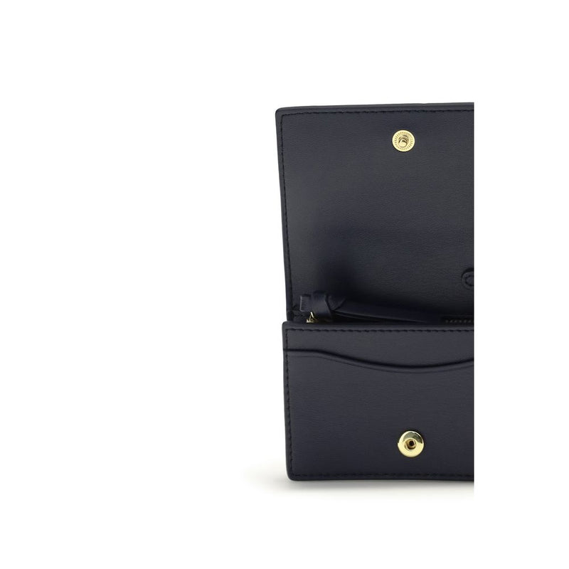 Ganni Black Recycled Leather Wallet with Bear Print