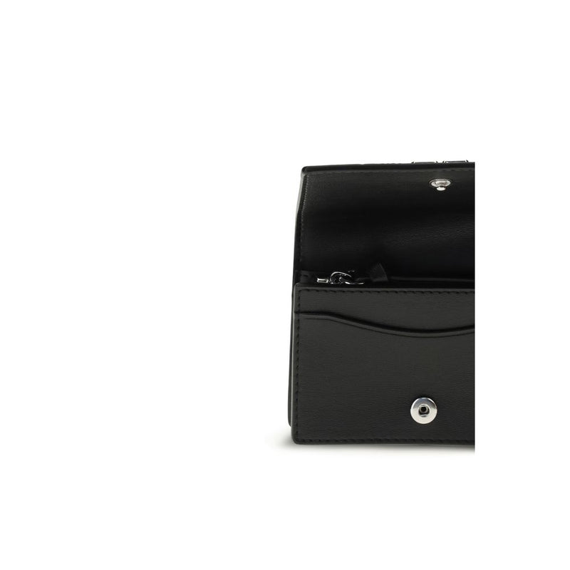 Ganni Black Polyester Wallet with Poodle Print