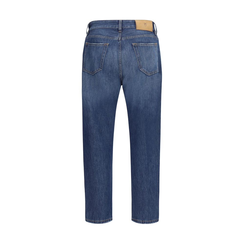 PT Torino Blue Cotton Jeans - Modern Carrot Fit