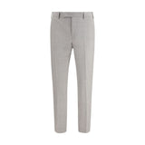 PT Torino Gray Fleece Wool Dress Pants for Men