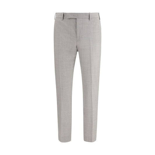 PT Torino Gray Fleece Wool Dress Pants for Men