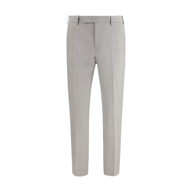 PT Torino Gray Fleece Wool Dress Pants for Men