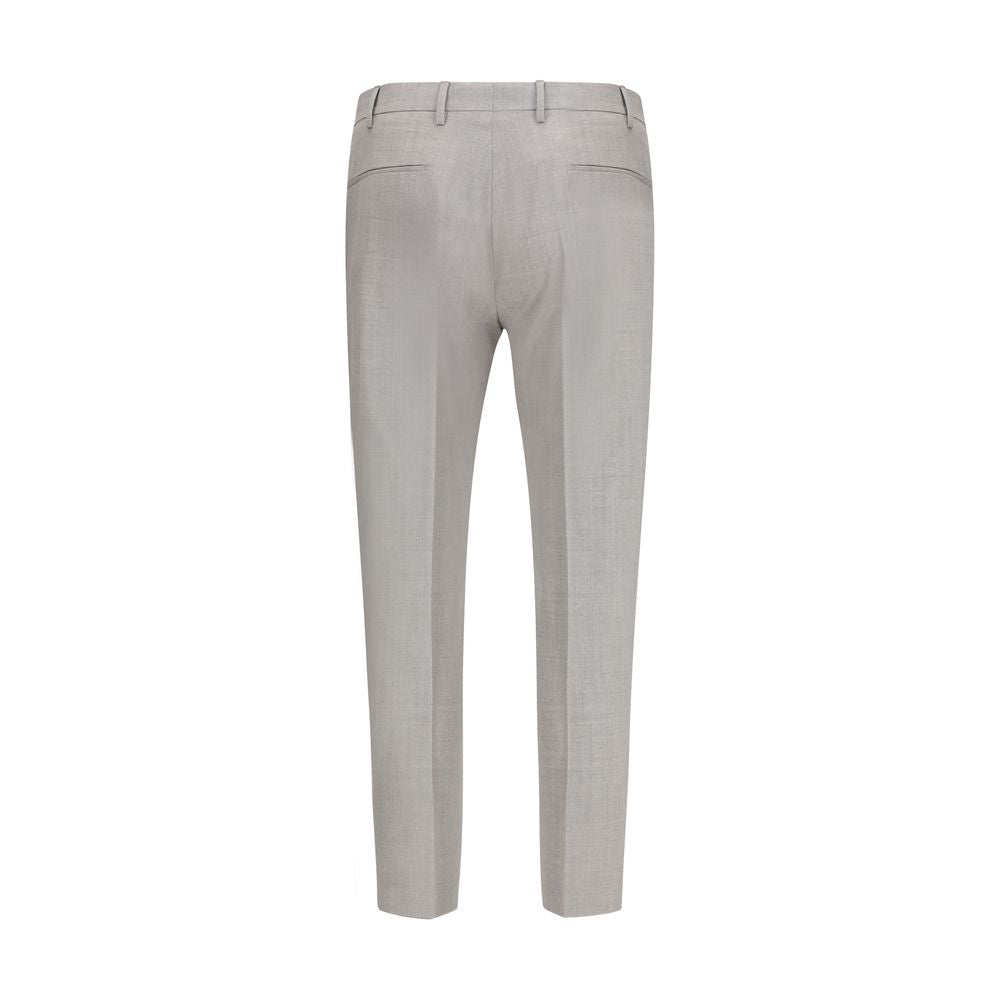 PT Torino Gray Fleece Wool Dress Pants for Men