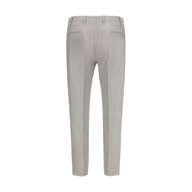 PT Torino Gray Fleece Wool Dress Pants for Men
