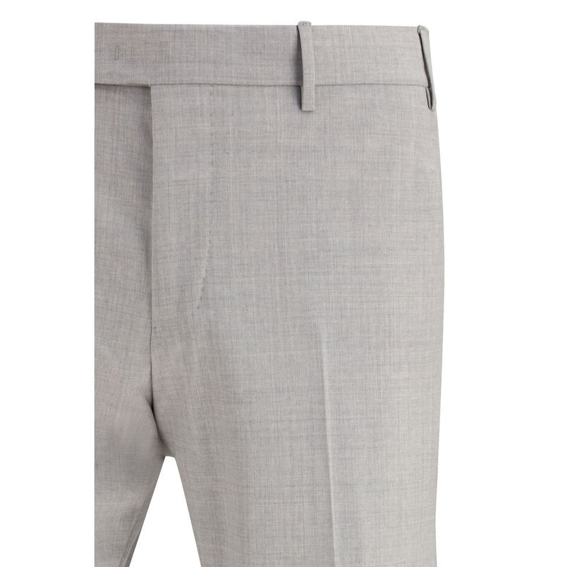 PT Torino Gray Fleece Wool Dress Pants for Men