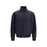 Blouson bomber en cachemire bleu Fendi