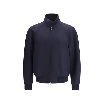 Blouson bomber en cachemire bleu Fendi