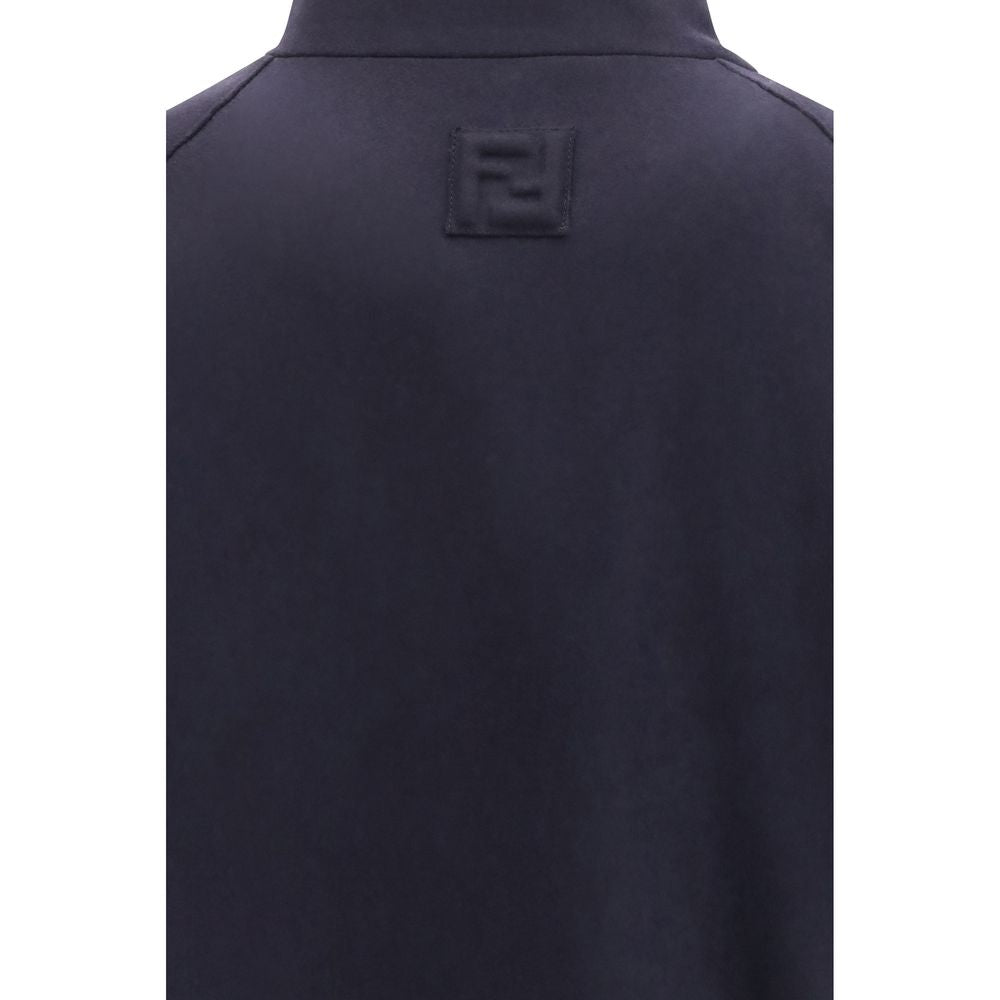 Blouson bomber en cachemire bleu Fendi