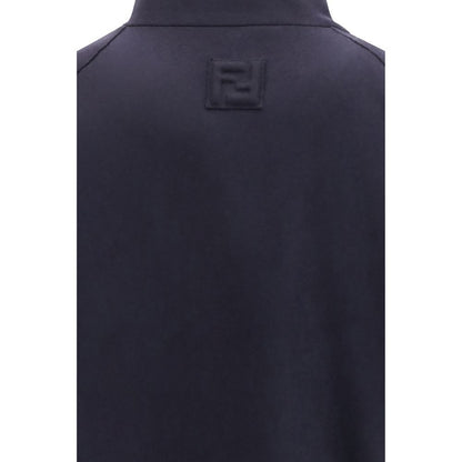 Blouson bomber en cachemire bleu Fendi