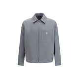 Veste de motard Fendi en coton gris
