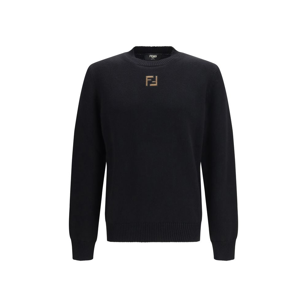 Fendi Black Fleece Wool Sweatshirt - Timeless Elegance