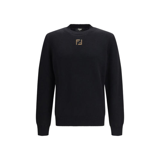 Fendi Black Fleece Wool Sweatshirt - Timeless Elegance