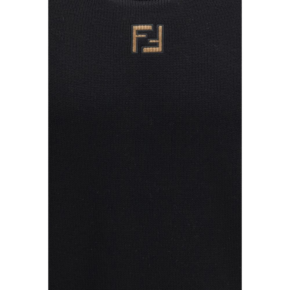 Fendi Black Fleece Wool Sweatshirt - Timeless Elegance