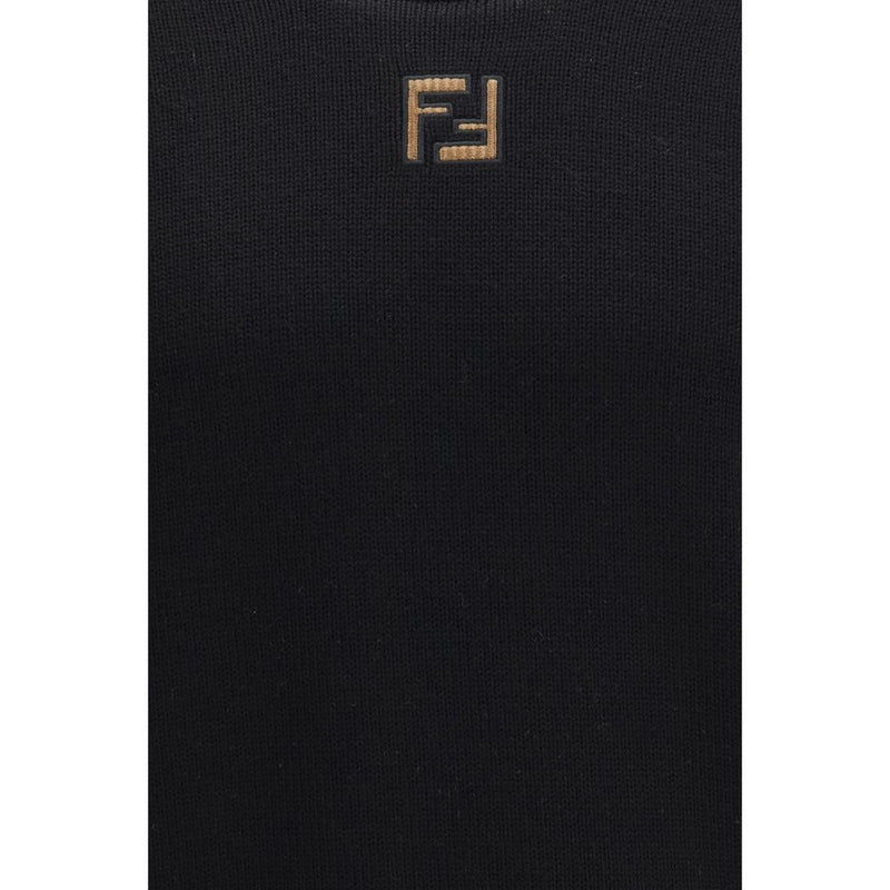 Fendi Black Fleece Wool Sweatshirt - Timeless Elegance