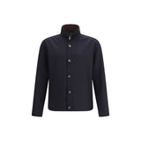 Herno Blue Elastane Coat - Double Light Stretch Wooly Jacket