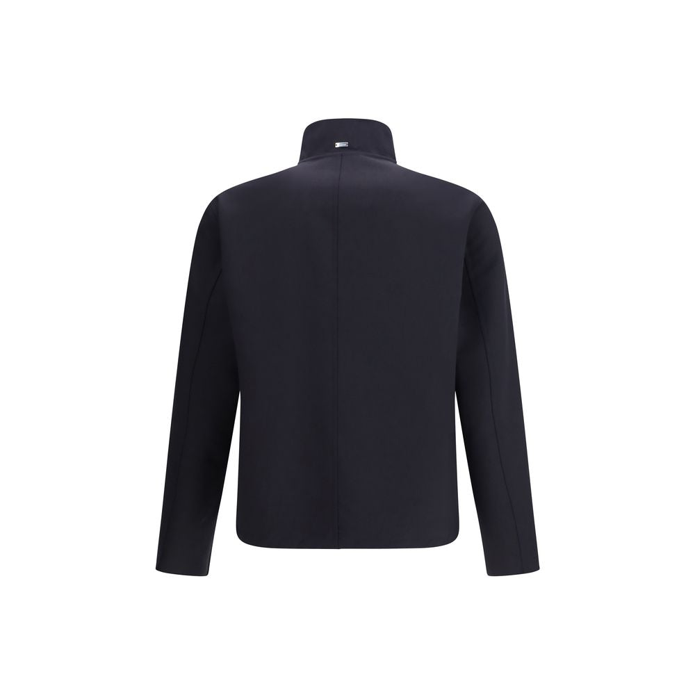 Herno Blue Elastane Coat - Double Light Stretch Wooly Jacket