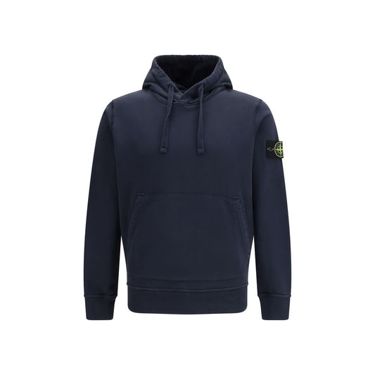 Stone Island Blue Cotton Sweatshirt - Regular Fit Hooded Design