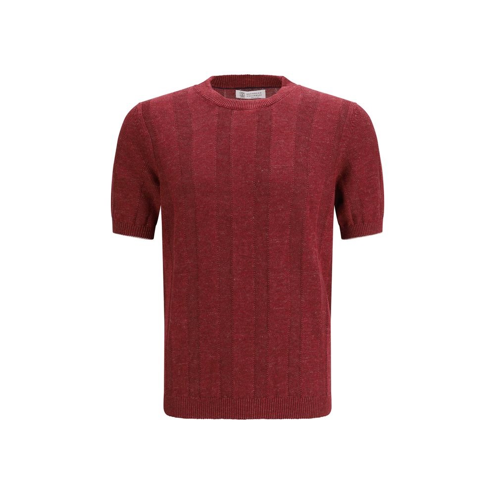Brunello Cucinelli Veelkleurig Linnen Shirt met Korte Mouwen