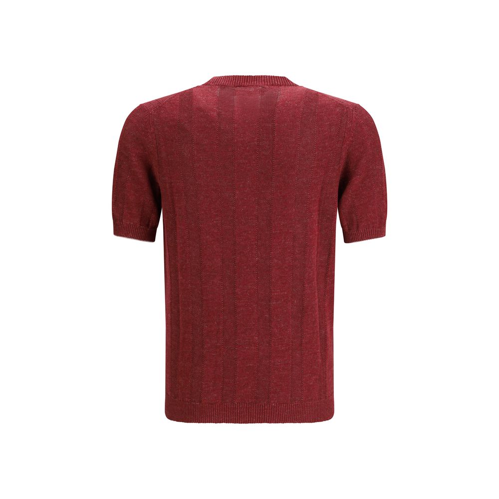 Brunello Cucinelli Veelkleurig Linnen Shirt met Korte Mouwen
