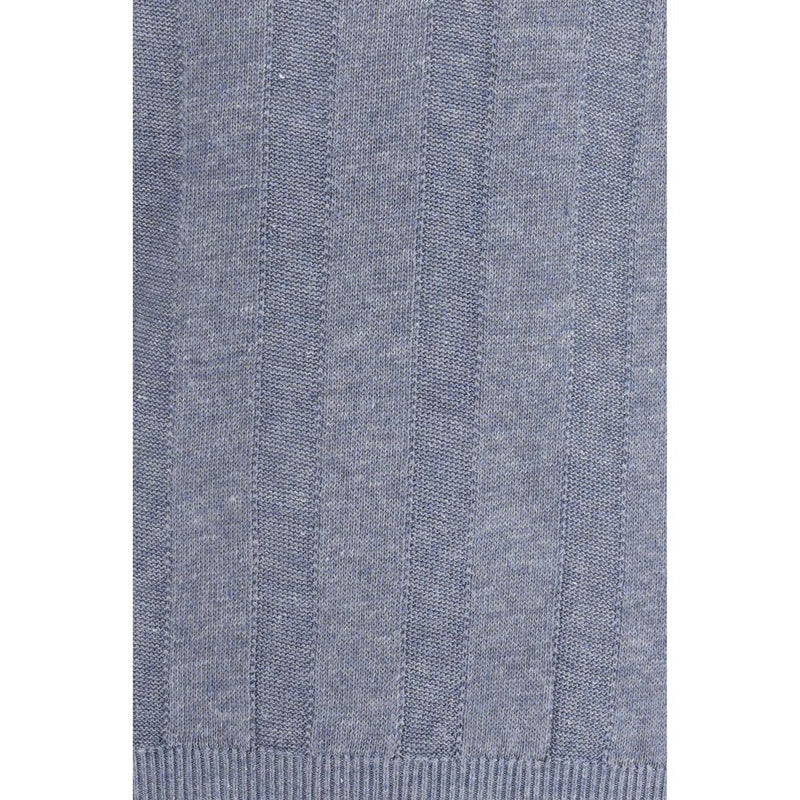 Brunello Cucinelli Blue Linen T-Shirt - Elegant Comfort