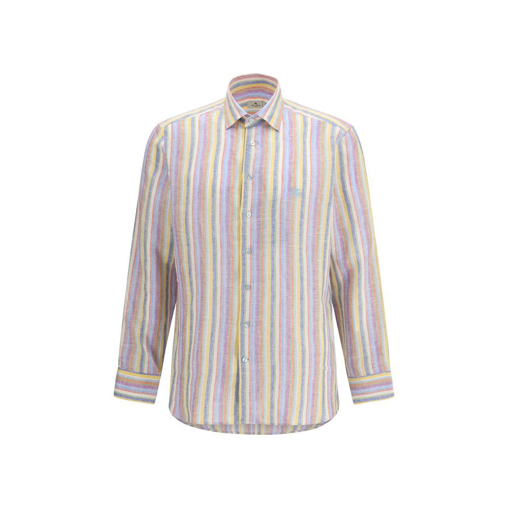 Etro Multicolor Linen Pattern Shirt for Men