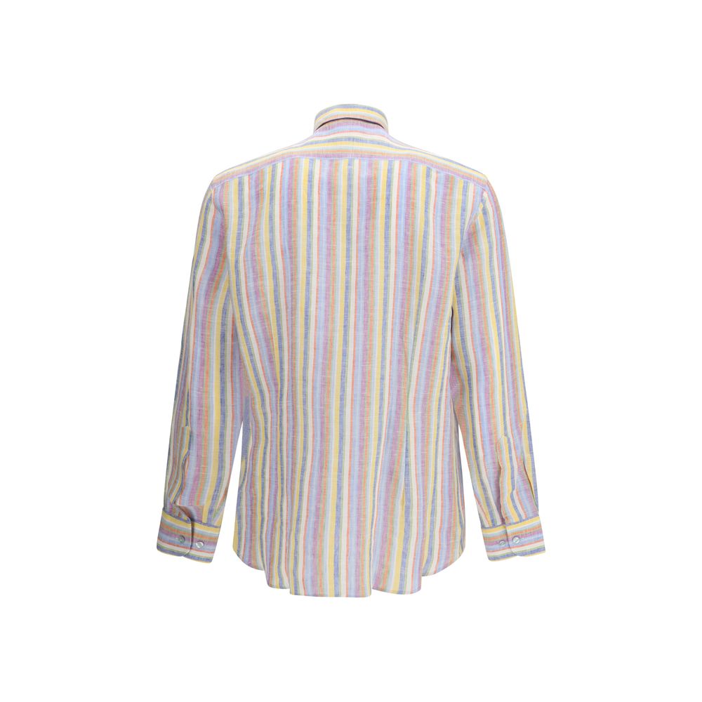 Etro Multicolor Linen Pattern Shirt for Men