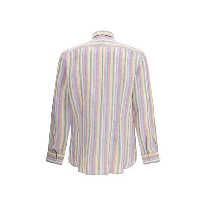 Etro Overhemd met meerkleurig linnenpatroon