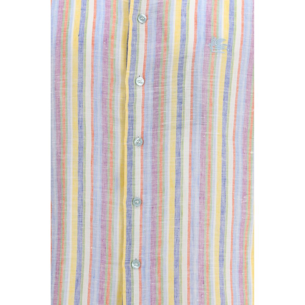 Etro Multicolor Linen Pattern Shirt for Men