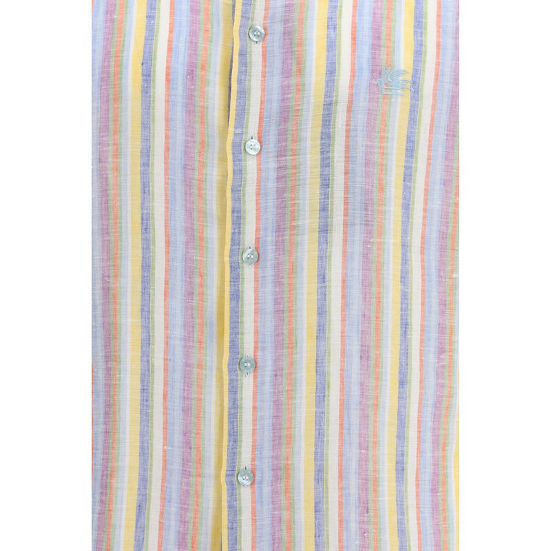 Etro Multicolor Linen Pattern Shirt for Men