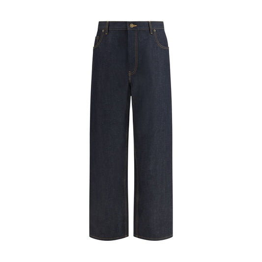 Thom Browne Blue Cotton Relaxed Fit Jeans for Men