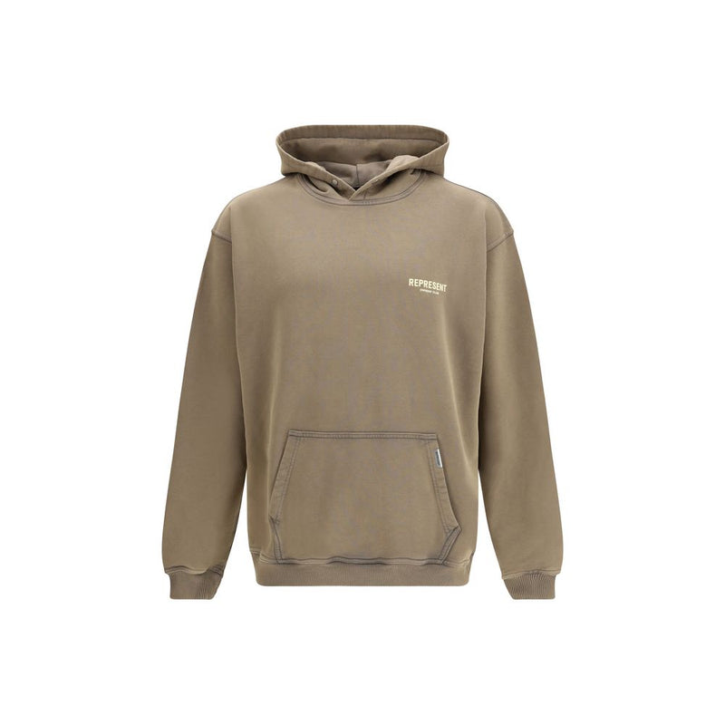 Represent Brown Cotton Hoodie - The Owners Club