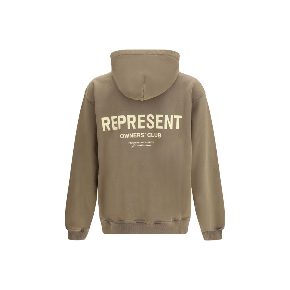 Represent Brown Cotton Hoodie - The Owners Club