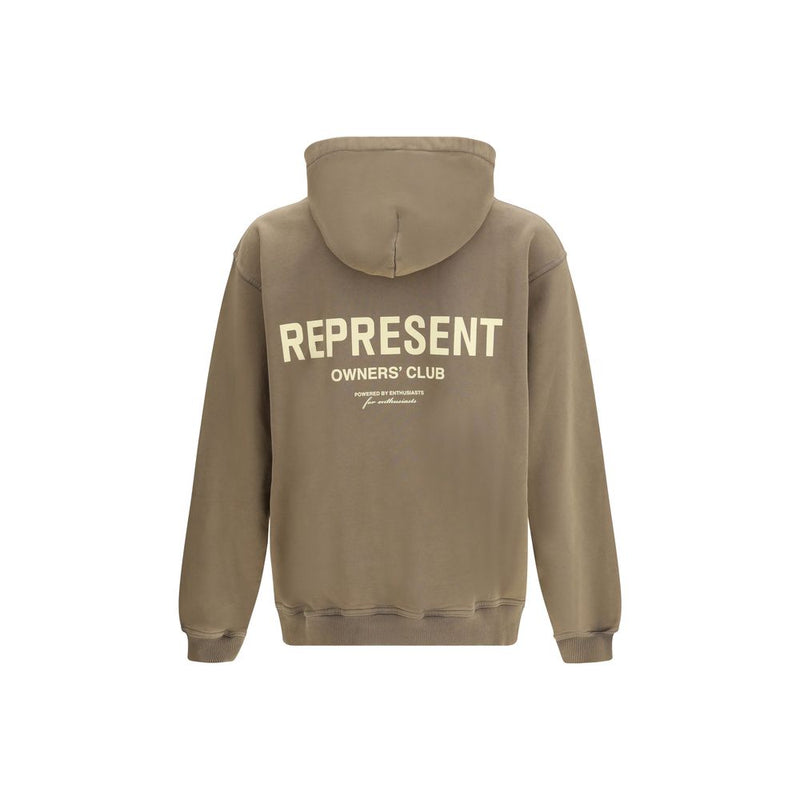 Represent Brown Cotton Hoodie - The Owners Club