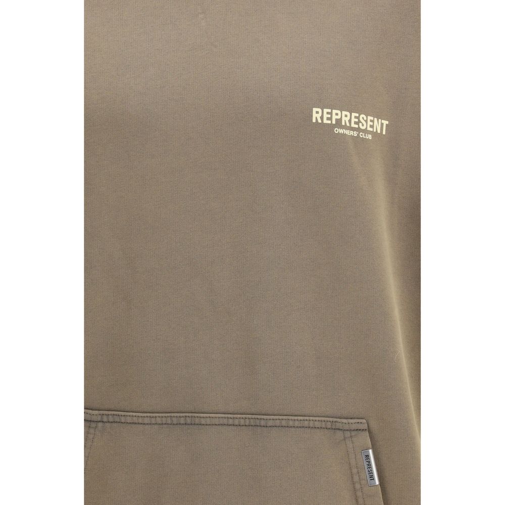 Represent Brown Cotton Hoodie - The Owners Club