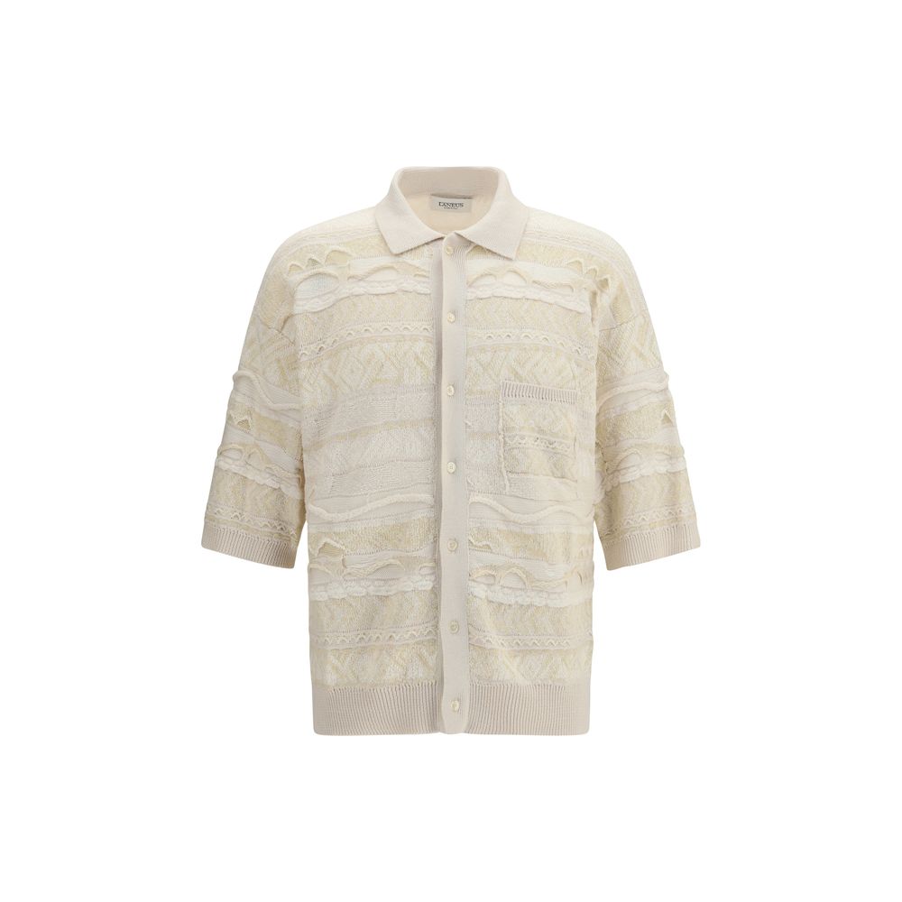 Laneus White Cotton Polo Shirt - SS26