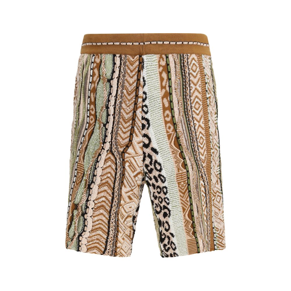 Laneus Multicolor Cotton Bermuda Shorts for Men