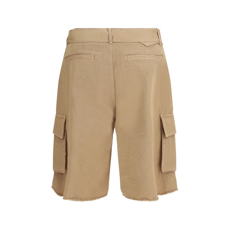 Laneus Beige Cotton Bermuda Shorts for Men