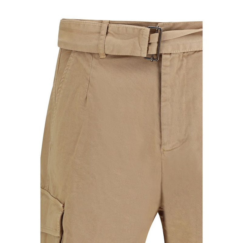Laneus Beige Cotton Bermuda Shorts for Men