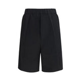 Laneus Black Viscose Bermuda Shorts for Men