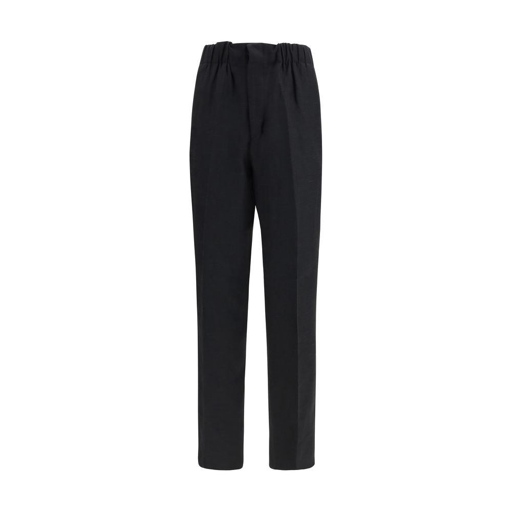 Laneus Black Viscose Casual Pants for Men