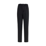 Laneus Black Viscose Casual Pants for Men