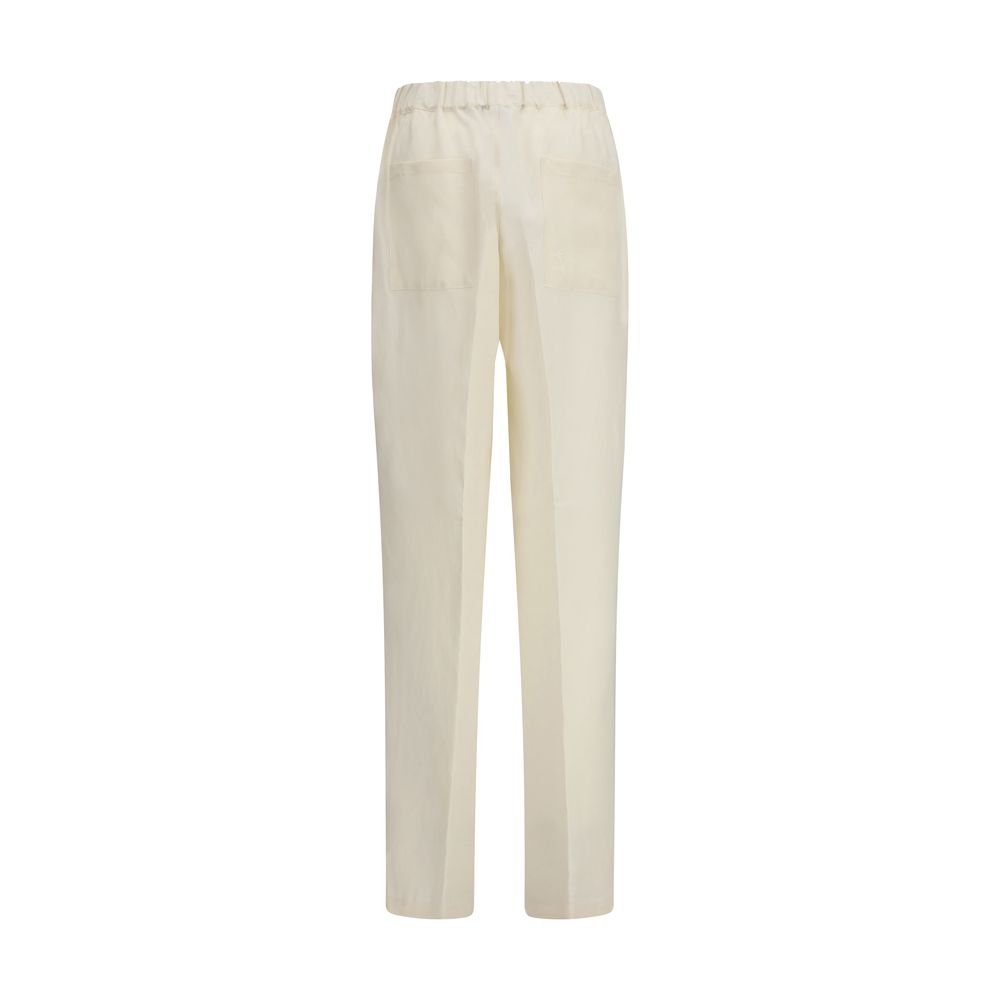 Pantalon Casual Beige en Viscose Laneus