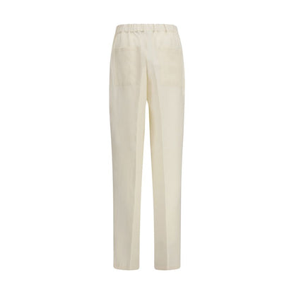 Pantalon décontracté Laneus beige en viscose