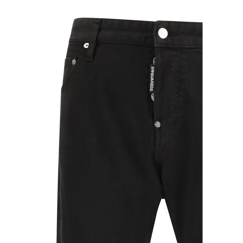 Dsquared² Black Cotton Slim Fit Jeans for Men