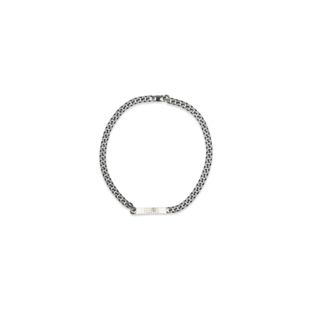 MM6 Silver Metal Necklace - Élégance Minimaliste