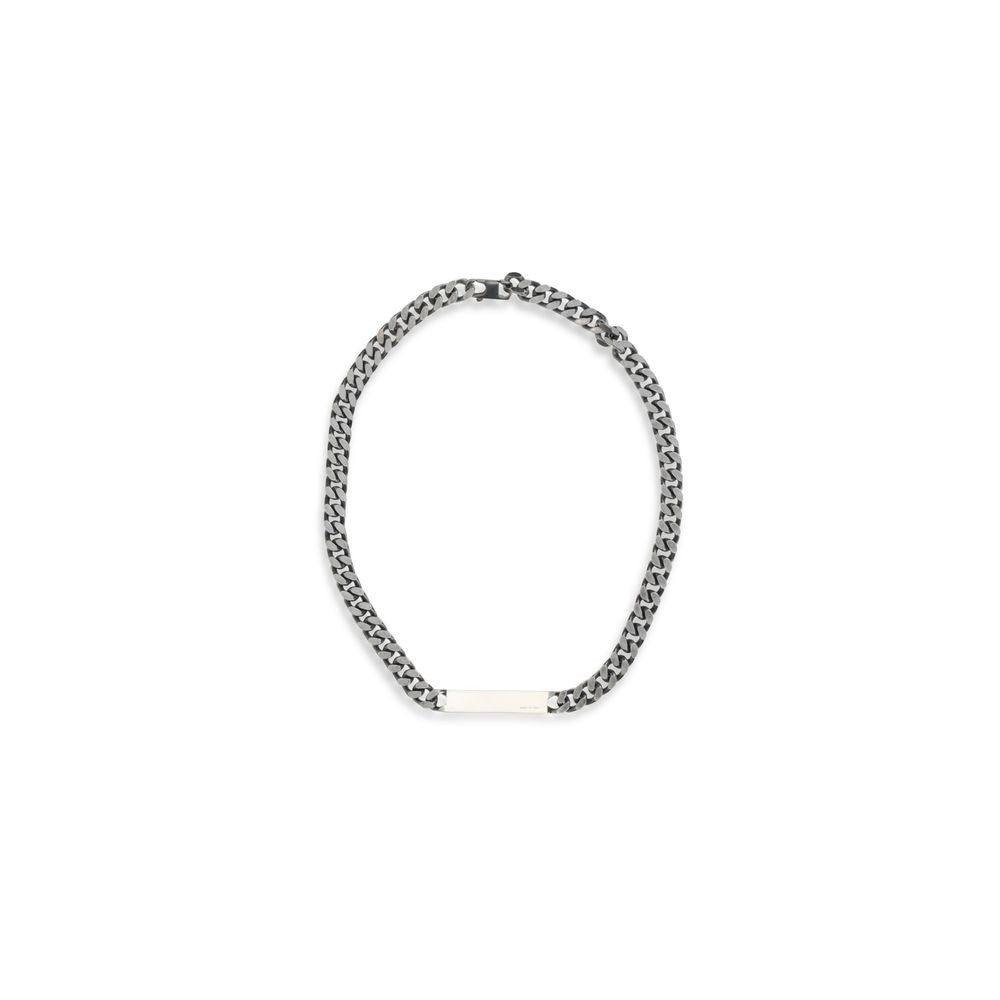 MM6 Silver Metal Necklace - Élégance Minimaliste