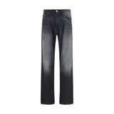 MM6 Black Cotton Straight-Leg Jeans for Men